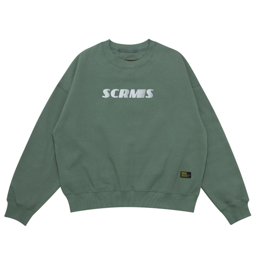 GAMESOME Sweater Crewneck OVERSIZED LOGOTYPE OLIVE