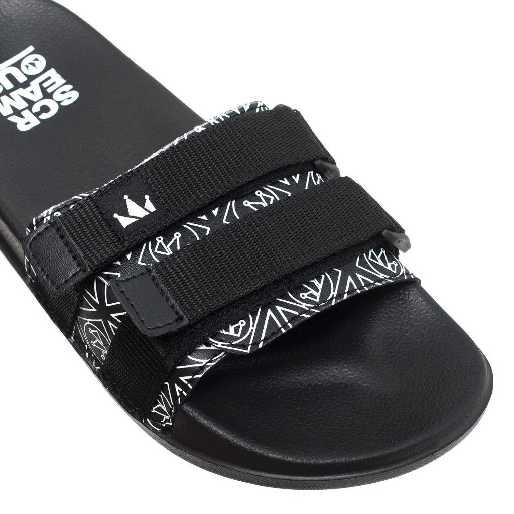 Slippers Sandals CHEVRON BLACK