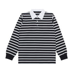 Load image into Gallery viewer, Longsleeves Polo Shirt Rugby Stripe LUTHES BLACK WHITE
