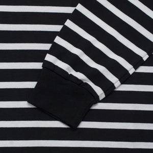 Longsleeves Polo Shirt Rugby Stripe LUTHES BLACK WHITE