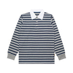 Load image into Gallery viewer, Longsleeves Polo Shirt Rugby Stripe LUTHES MISTY NAVY
